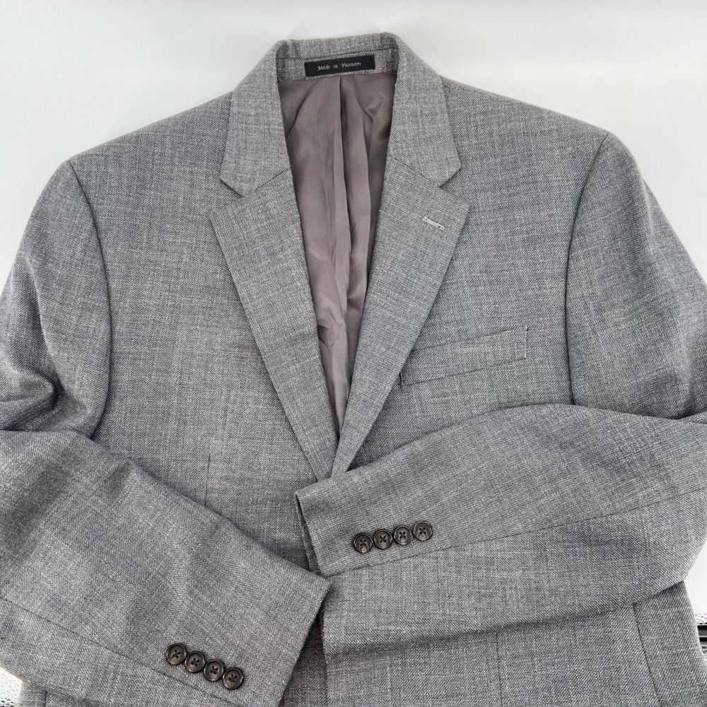 Lauren Ralph Lauren Men's Gray‎ Blazer Two Button Linen Blend, Size 40R